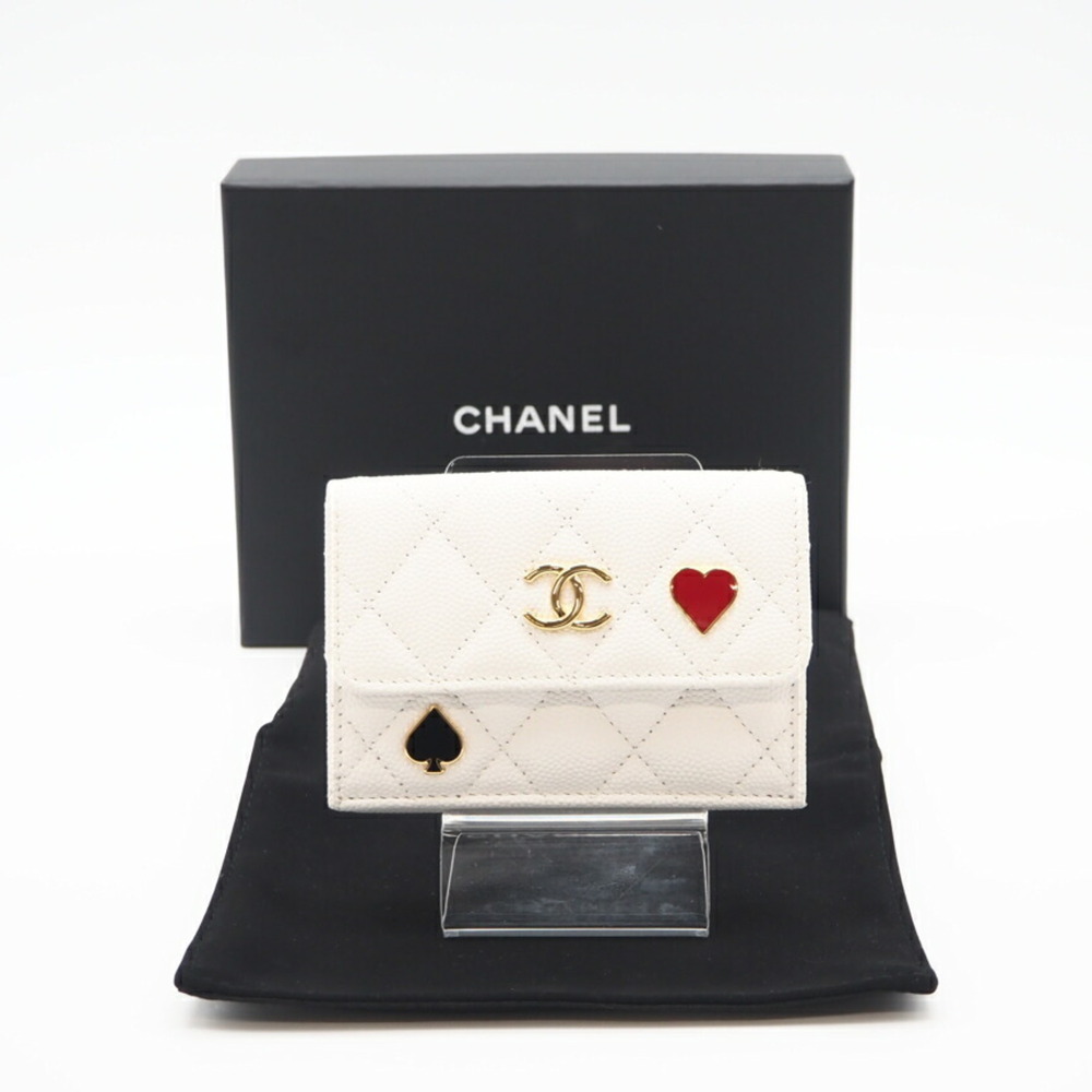 CHANEL White Caviar Leather Wallet - Picture 2 of 13